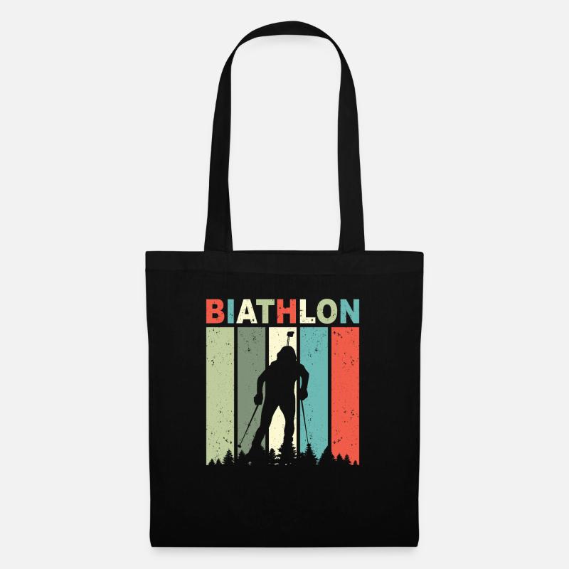 Biathlon Geschenk Biathleten Sport - Stoffbeutel - Schwarz