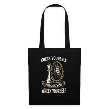 Joueur d’échecs Planche vérifiez-vous, - Sac en tissu - noir - Devant