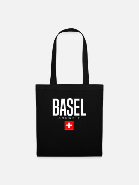 Basel Schweiz - Stoffbeutel - Schwarz