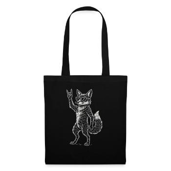 Rockmusik Metal Musik Lustiger Fuchs Heavy Metal - Stoffbeutel - Schwarz - Vorne