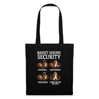 Basset Hound - Stoffbeutel - Schwarz - Vorne