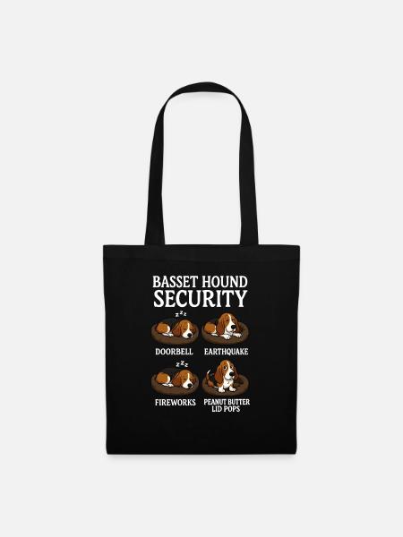 Basset Hound - Stoffbeutel - Schwarz