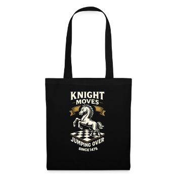 Le cavalier se déplace et saute par-dessus le joueur d’échecs - Sac en tissu - noir - Devant