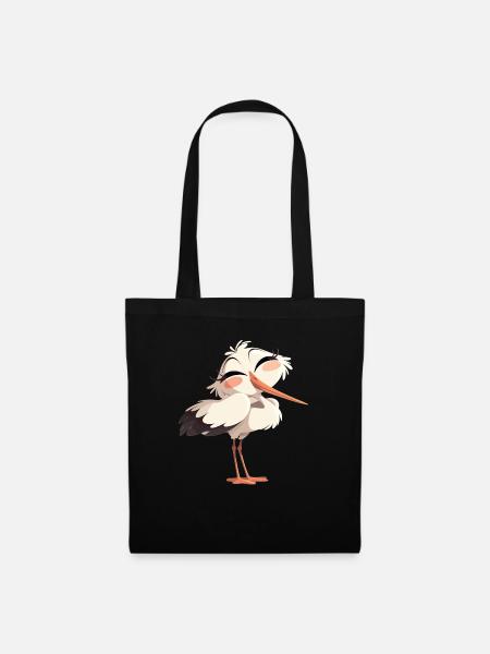 Störche Storch - Stoffbeutel - Schwarz