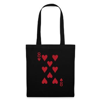 Cartes Coeur Huit Skat Poker Doppelkopf - Sac en tissu - noir - Devant