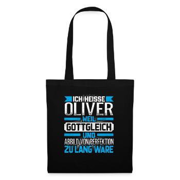 OLIVER - Gottgleich Geschenk - Stoffbeutel - Schwarz - Vorne