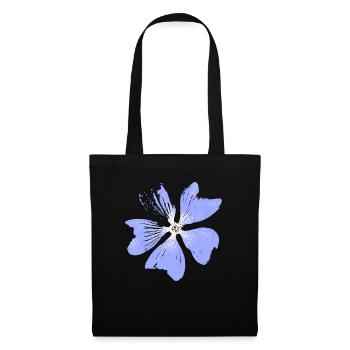 Blume Malve (Verwittert) - BLÜTE Floral - Stoffbeutel - Schwarz - Vorne