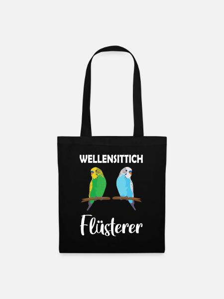 Wellensittich-Flüsterer Vogel Haustier - Stoffbeutel - Schwarz