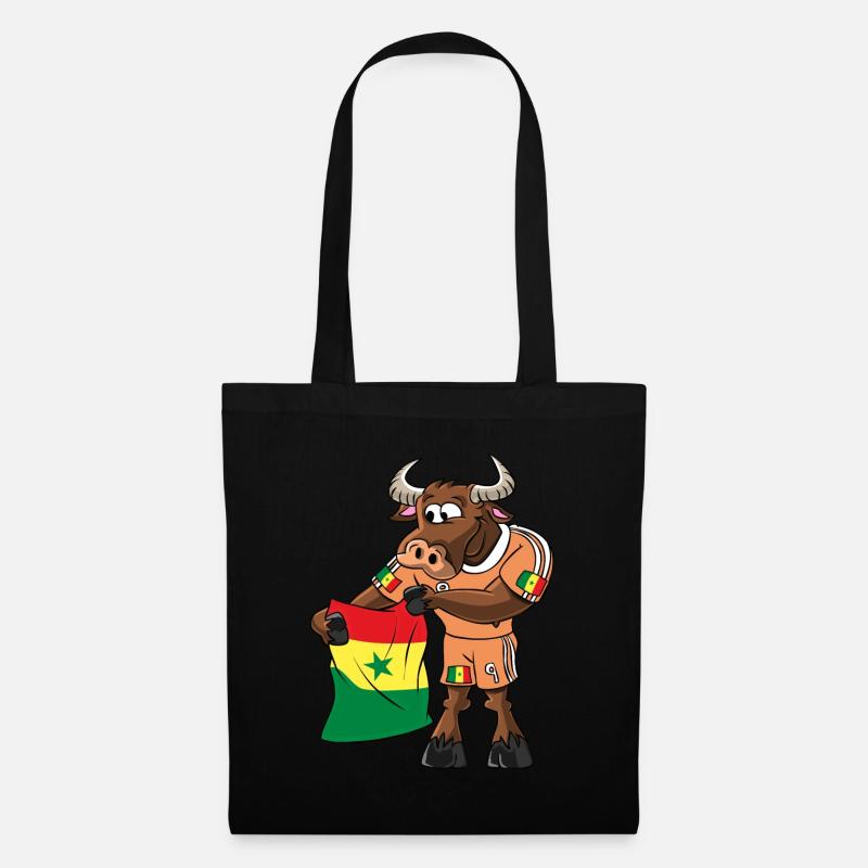 Senegal Fan Stier - Stoffbeutel - Schwarz