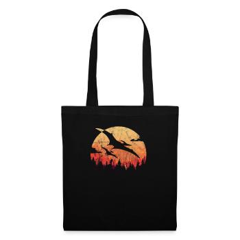 Dino cadeau enfant fils dinosaure silhouette Rex - Sac en tissu - noir - Devant