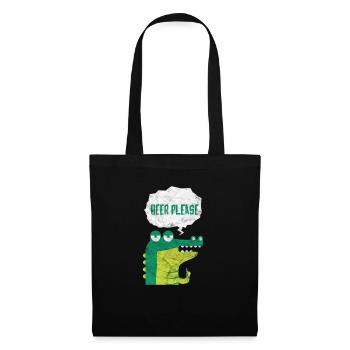 Crocodile zoo saying gift party beer cartoon - Tote Bag - black - Front