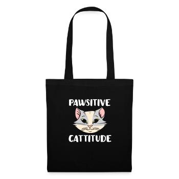 Amoureux des chats Cattitude Pawsitive - Sac en tissu - noir - Devant