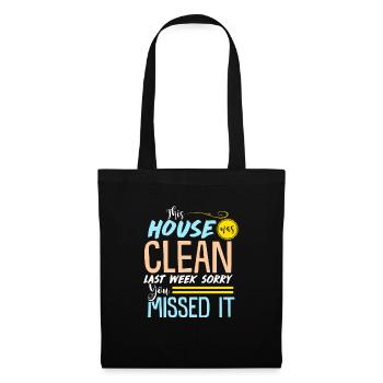 Drôle propre maison - Sac en tissu - noir - Devant