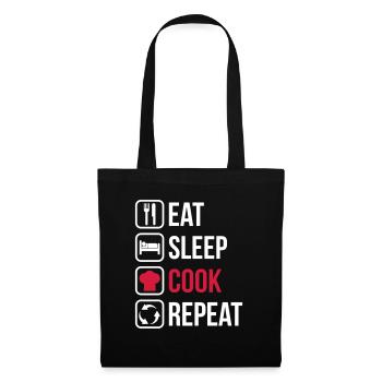 Eat Sleep Cook Repeat - Tote Bag - black - Front