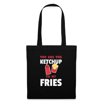 The Ketchup to My Fries Cute Couples T-Shirt - Tote Bag - black - Front