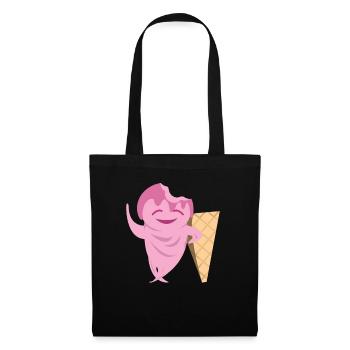 Drôle de crème glacée - Sac en tissu - noir - Devant