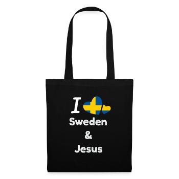 J'aime la Suède et Jésus - Christ et la Suède - Sac en tissu - noir - Devant