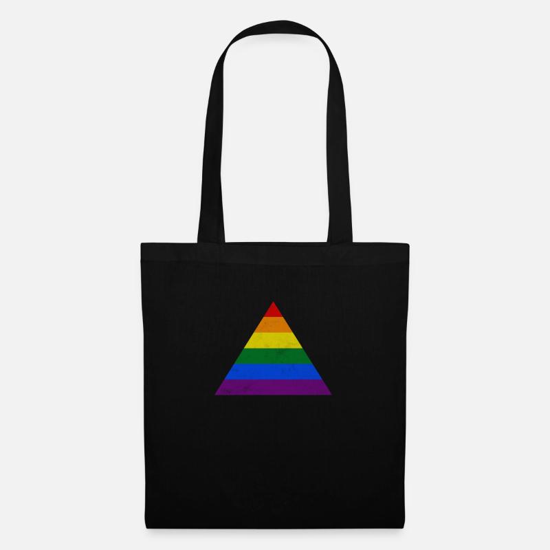LGBT Pride Regenbogenfarbe Dreieck Gay Pride - Stoffbeutel - Schwarz