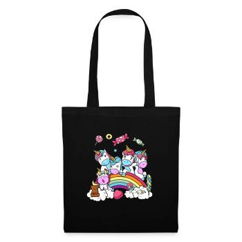 Cadeau d'anniversaire Licorne Fête Fille - Sac en tissu - noir - Devant