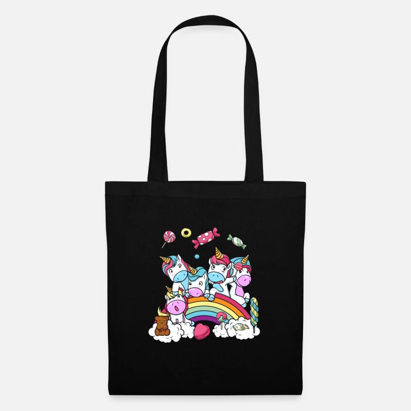 Geburtstag Geschenk Einhorn Party Tochter - Stoffbeutel - Schwarz