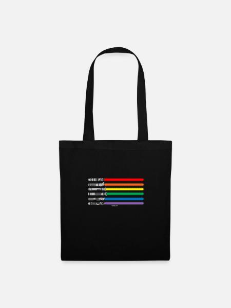 Laserschwert LGBT PRIDE Fahne Geschenk - Stoffbeutel - Schwarz