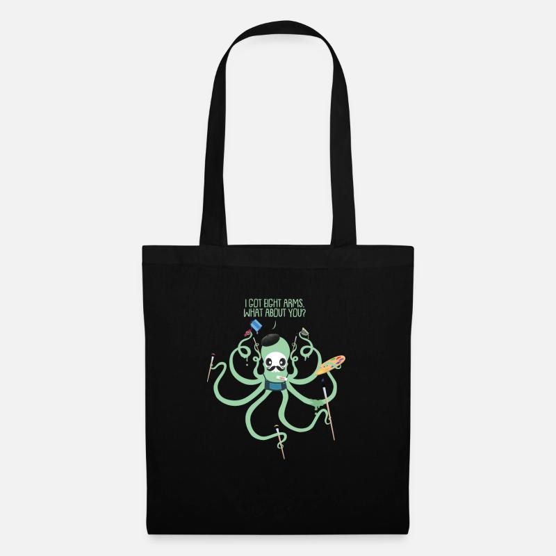 Maler Geschenk Party Octopus Pinsel Krake Ozean - Stoffbeutel - Schwarz