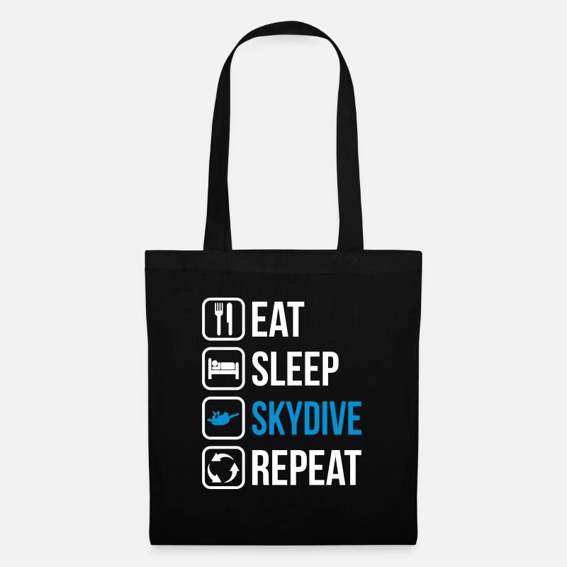 Eat Sleep Skydive Repeat - Stoffbeutel - Schwarz