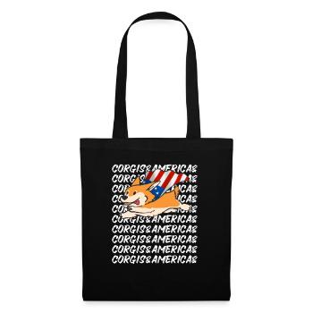 Super Corgi Volant Amérique Usa Amour des chiens - Sac en tissu - noir - Devant