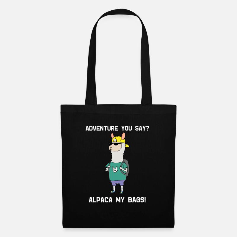 Alpaka Reise Cool Rucksack Alpaca My Bags Geschenk - Stoffbeutel - Schwarz