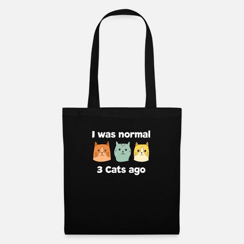 Crazy Cat Type Cat amoureux de chat Meow - Sac en tissu - noir