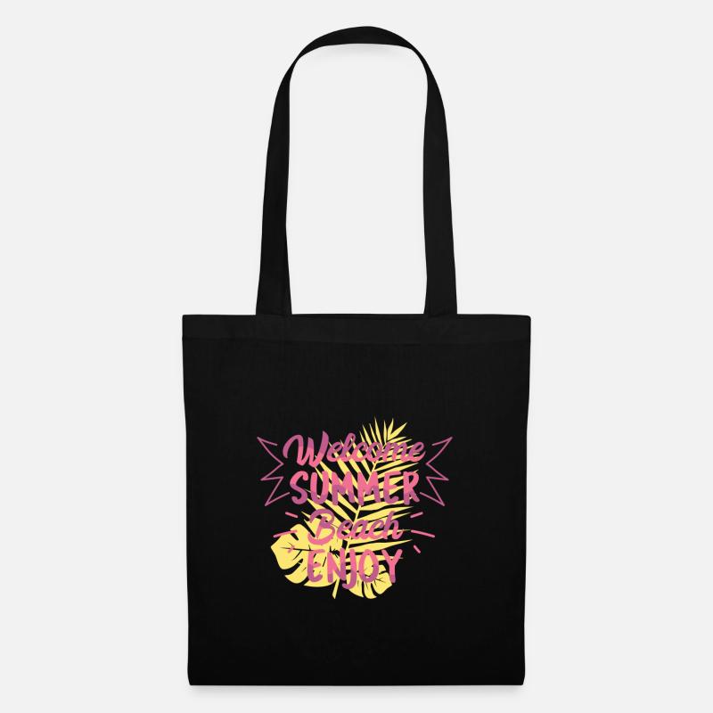 Willkommenes Sommer-Strand-Geschenk-Shirt - Stoffbeutel - Schwarz