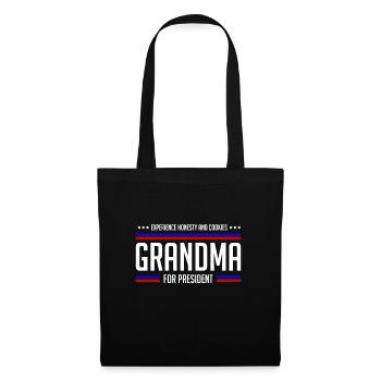 Grandma for president - Stoffbeutel - Schwarz - Vorne