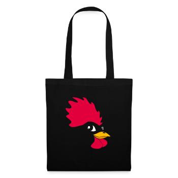 Huhn Gesicht Hennen Shirt Henne Geschenk Lustig - Stoffbeutel - Schwarz - Vorne
