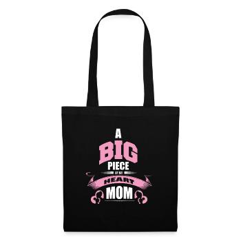 Un gros morceau de mon coeur - Sac en tissu - noir - Devant