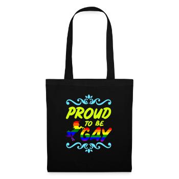 Fier d'être gay - Sac en tissu - noir - Devant