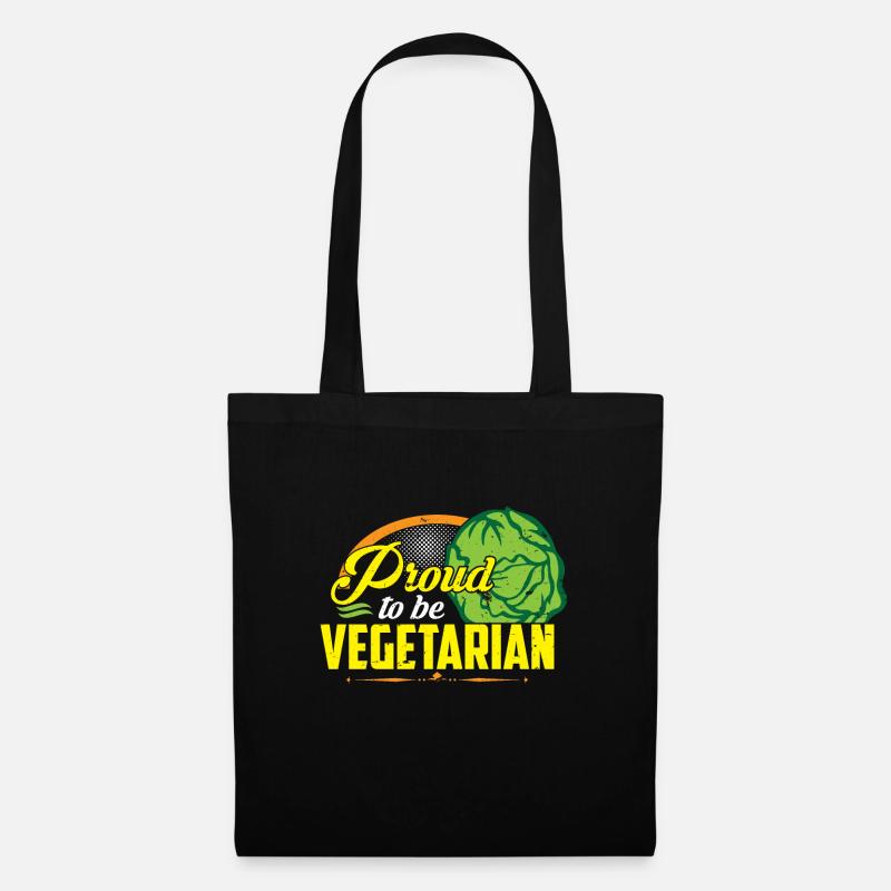 Proud to be Vegetarian - Stoffbeutel - Schwarz