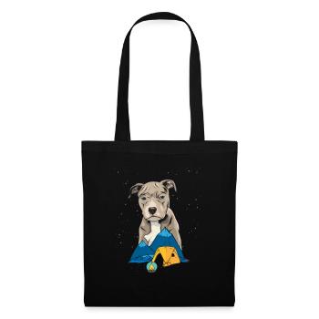 Pit Bull Terrier Pitbull Camping Zelten Geschenk - Stoffbeutel - Schwarz - Vorne
