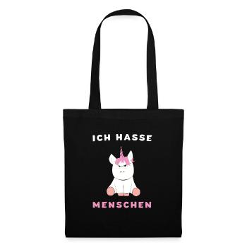 I hate people unicorn gift - Tote Bag - black - Front