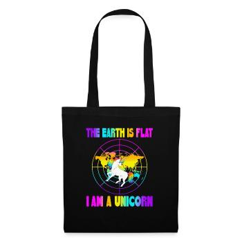 The earth is flat i am a unicorn - Tote Bag - black - Front