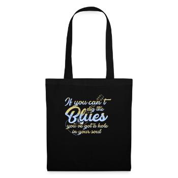Blues guitare guitariste instrument de musique - Sac en tissu - noir - Devant