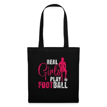 Vraies filles jouent au football féminin de football - Sac en tissu - noir - Devant