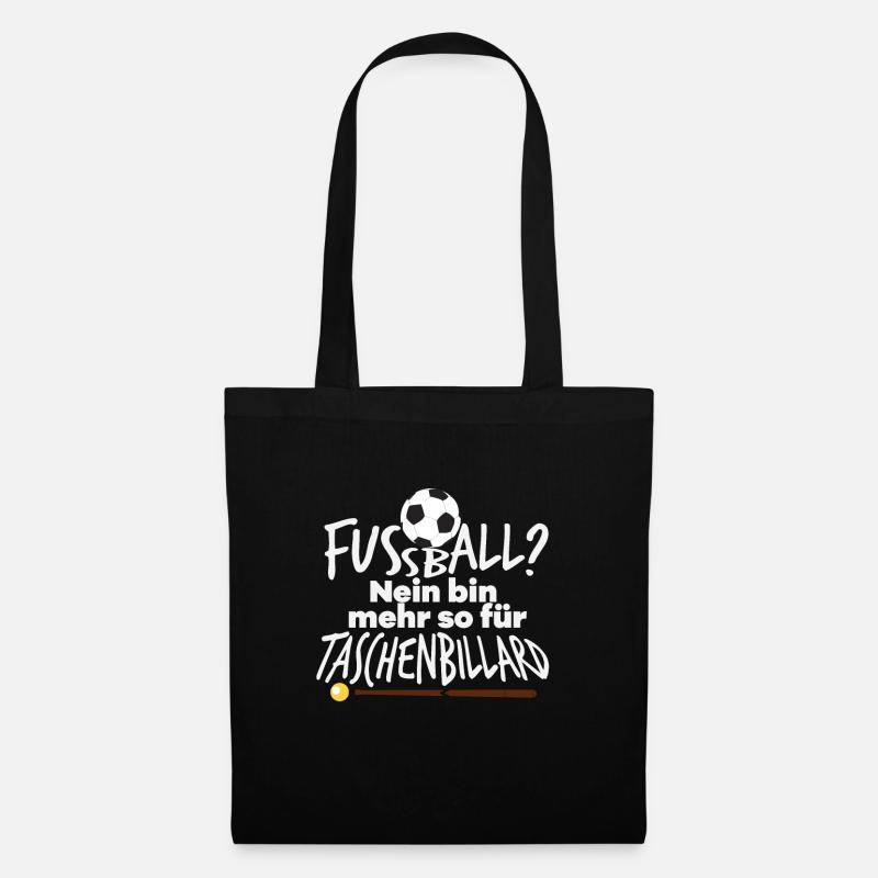 Fussball Billard Taschenbillard Humor - Stoffbeutel - Schwarz