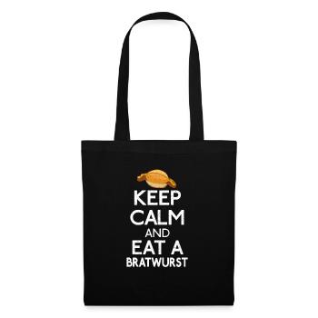 Stay calm and eat a bratwurst first - Tote Bag - black - Front
