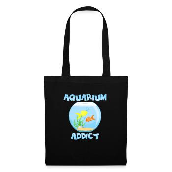 Aquarium süchtig Geschenkidee Hobby Zierfische - Stoffbeutel - Schwarz - Vorne