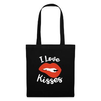 Lips kiss kiss gift love partner girlfriend - Tote Bag - black - Front