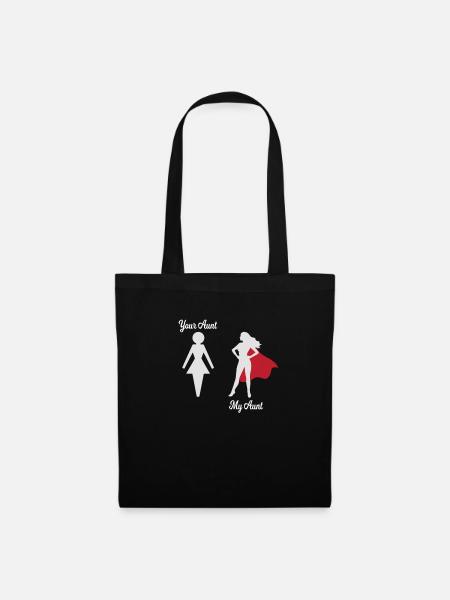 Deine Tante Meine Tante Superheldin Geschenk EN - Stoffbeutel - Schwarz
