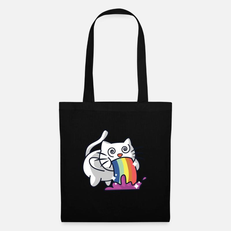 Rainbow cat - Tote Bag - black