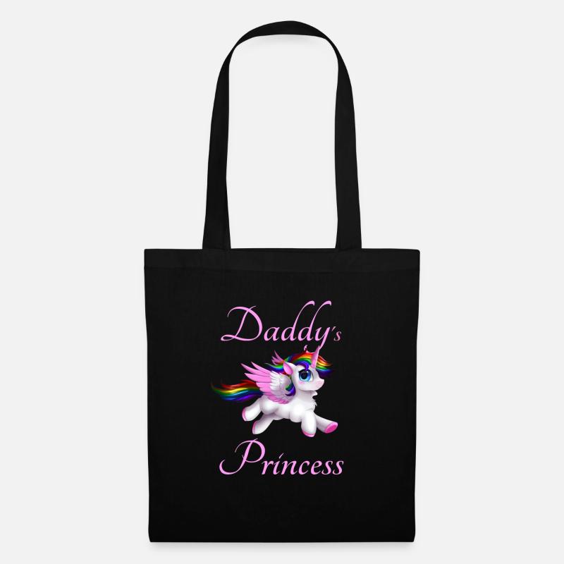 Daddy's Princess Papas Prinzessin Einhorn Design - Stoffbeutel - Schwarz