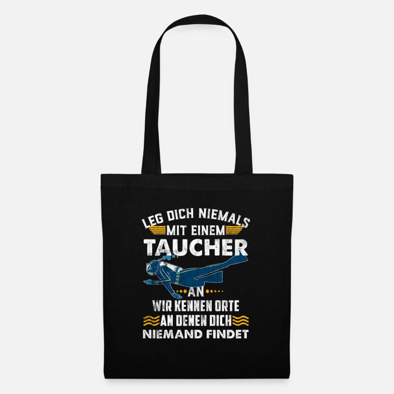 Taucher Tauchen - Stoffbeutel - Schwarz