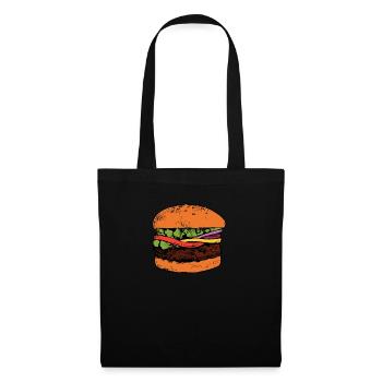 Burger Hamburger Cheeseburger Fast Food Hunger - Sac en tissu - noir - Devant